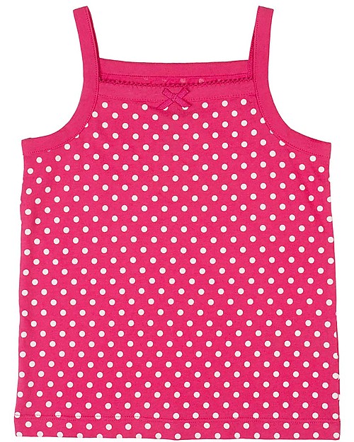 Frugi Vicky 2 Pack Vests, Polka Dots - Pack of 2 - 100% Organic Jersey Cotton Vests