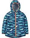 Frugi Waterproof Jacket with Sharks - Blue - Made from Recycled Bottles Waterproof