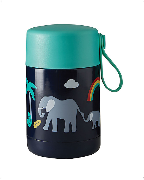 Frugi Yummy Insulated Food Flask - Indigo/Elephant - 450 ml Snack Boxes