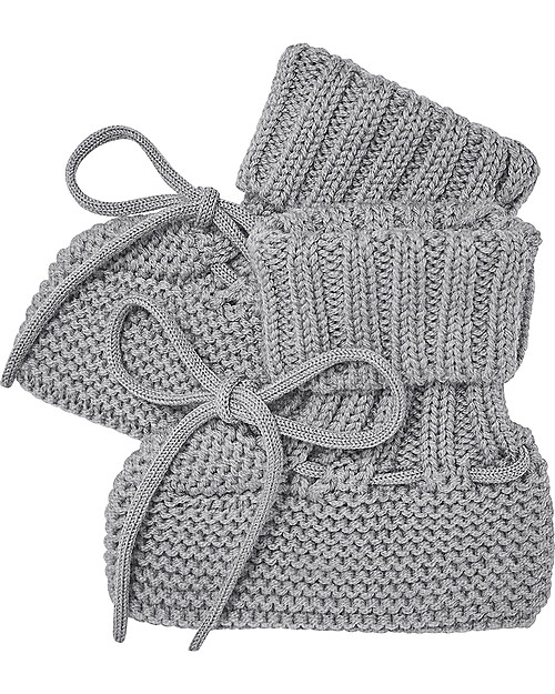 Fub Baby Boots, Light Grey - 100% Merino Wool Shoes