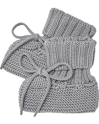 Fub Baby Boots, Light Grey - 100% Merino Wool Shoes