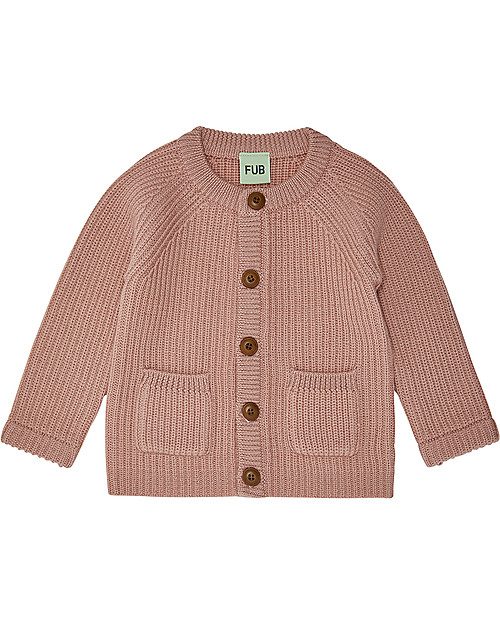 Fub Baby Jacket, Blush - 100% Merino Wool Cardigans