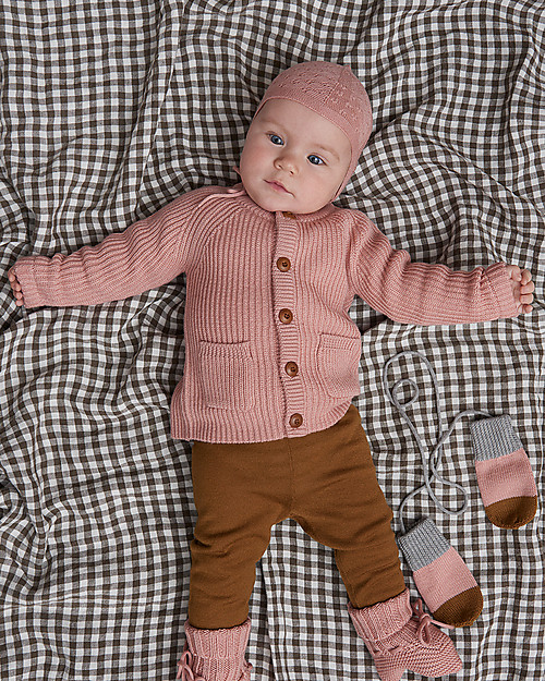 Fub Baby Jacket, Blush - 100% Merino Wool Cardigans