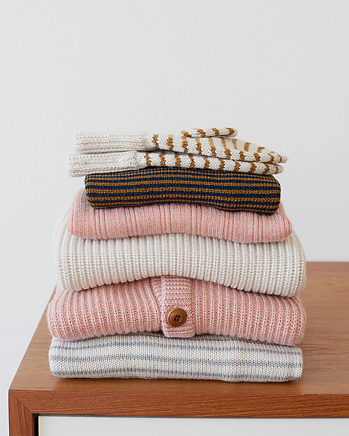 Fub Baby Jacket, Blush - 100% Merino Wool Cardigans