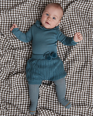 Fub Baby Ruffle Body, Ocean - 100% Merino Wool Long Sleeves Bodies