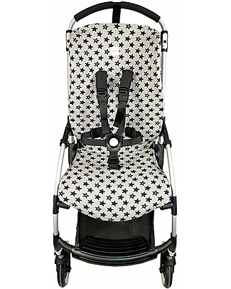 Fun*das bcn Cover for Bugaboo Bee Stroller, Fu Black Star - Elasticated cotton Cover and Frame