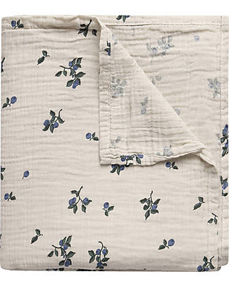 Garbo&Friends Swaddle Blanket - Blueberry - 110 x 110 cm - 100% Cotton Muslin Muslin Swaddle