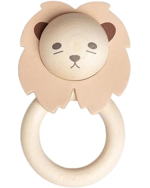 Garbo&Friends Wood and Leather Teether - Lion - Untreated Leather and Wood Teethers