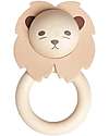 Garbo&Friends Wood and Leather Teether - Lion - Untreated Leather and Wood Teethers
