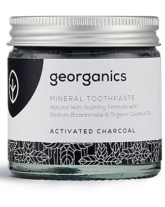 Georganics Natural Mineral Toothpaste - Activated Charcoal - 60 ml Toothpaste and Toothbrush