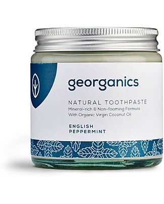 Georganics Natural Mineral Toothpaste - Peppermint - 60 ml Toothpaste and Toothbrush