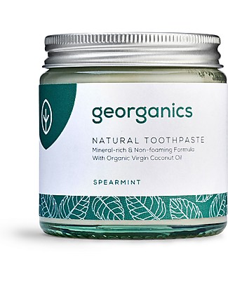 Georganics Natural Mineral Toothpaste - Spearmint - 60 ml Toothpaste and Toothbrush