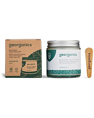 Georganics Natural Mineral Toothpaste - Spearmint - 60 ml Toothpaste and Toothbrush
