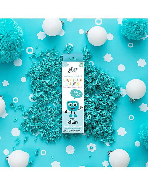 Glo Pals Blair Light Up Cubes - Light Blue - Set of 4 Sensory Games_