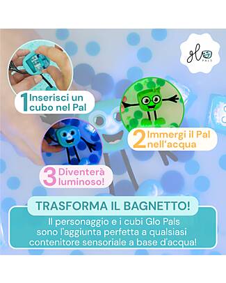 Glo Pals Character Set Blair - with 2 Included Cubes - Light Blue - Suitable from 3 Years - 100% Recycled Plastic Sensory Games_