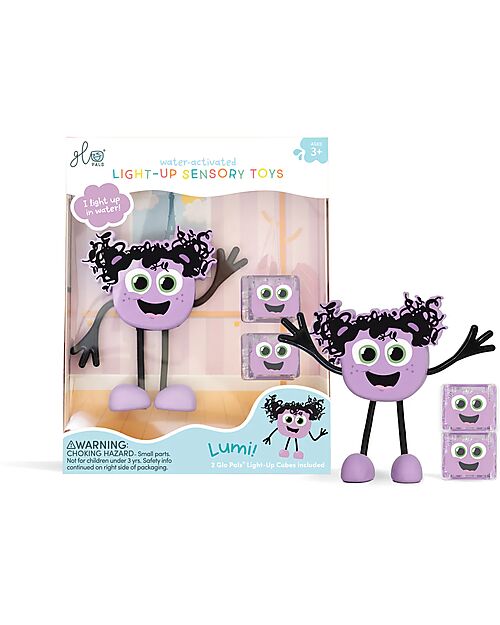 Glo Pals Character Set Lumi - with 2 Included Cubes - Viola - Suitable from 3 Years - 100% Recycled Plastic Sensory Games_