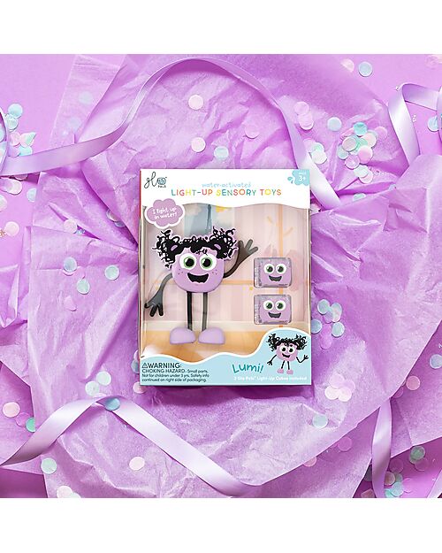 Glo Pals Character Set Lumi - with 2 Included Cubes - Viola - Suitable from 3 Years - 100% Recycled Plastic Sensory Games_