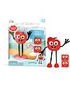 Glo Pals Character Set Sammy - with 2 Included Cubes - Rosso - Suitable from 3 Years - 100% Recycled Plastic Sensory Games_