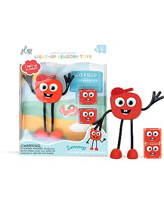 Glo Pals Character Set Sammy - with 2 Included Cubes - Rosso - Suitable from 3 Years - 100% Recycled Plastic Sensory Games_