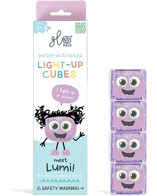 Glo Pals Lumi Light Up Cubes - Purple - Set of 4 Sensory Games_