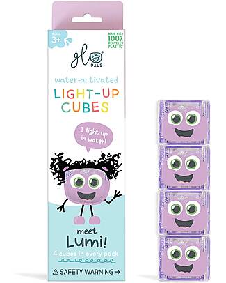 Glo Pals Lumi Light Up Cubes - Purple - Set of 4 Sensory Games_