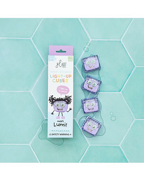 Glo Pals Lumi Light Up Cubes - Purple - Set of 4 Sensory Games_