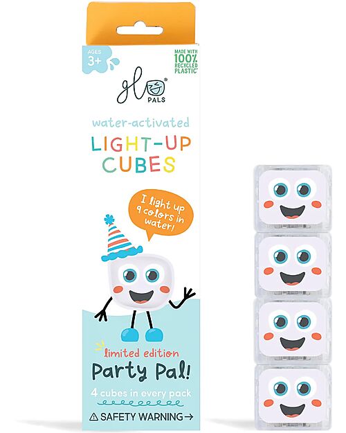 Glo Pals Party Pal Light Up Cubes - White - Set of 4 Sensory Games_