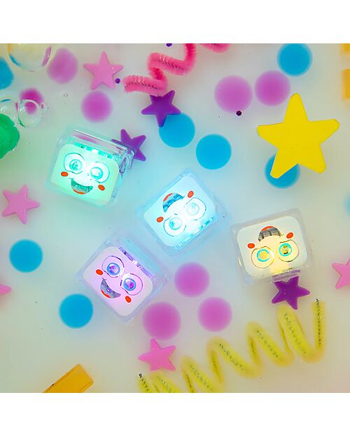 Glo Pals Party Pal Light Up Cubes - White - Set of 4 Sensory Games_