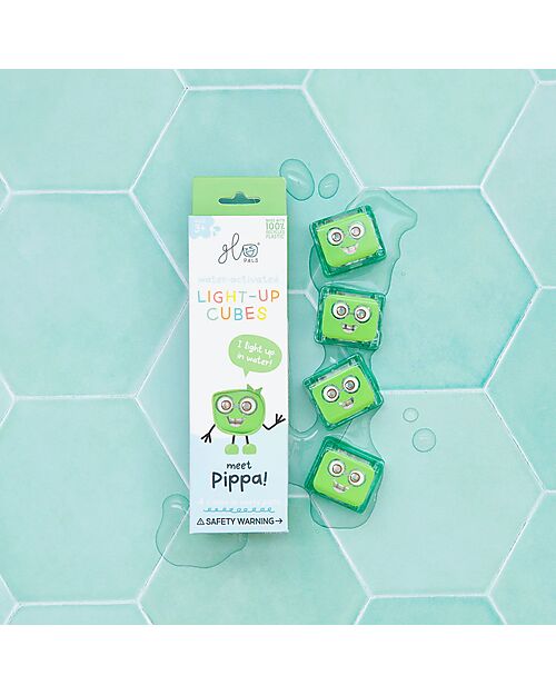 Glo Pals Pippa Light Up Cubes - Green - Set of 4 Sensory Games_