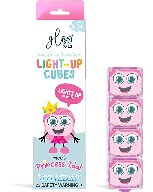 Glo Pals Princess Ida Light Up Cubes - Pink - Set of 4 Sensory Games_