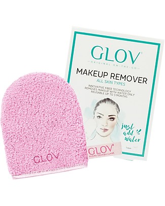 Glov Glov On The Go, Microfiber Make Up Remover Cloth, Cozy Rosie (Pink) - No soaps needed! Face