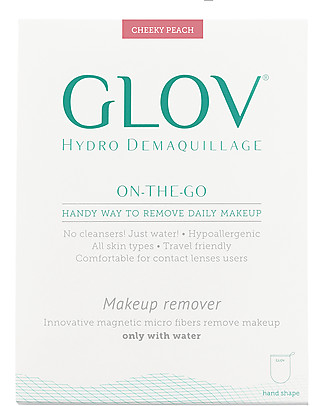 Glov Glov On The Go, Microfiber Make Up Remover Cloth, Peach - No soaps needed! Face