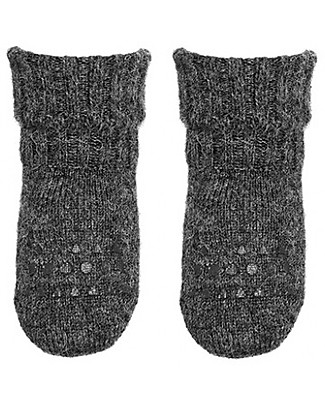 GoBabyGo Non-Slip Alpaca Wool Socks, Dark Grey - Super-Soft and High Quality! Socks