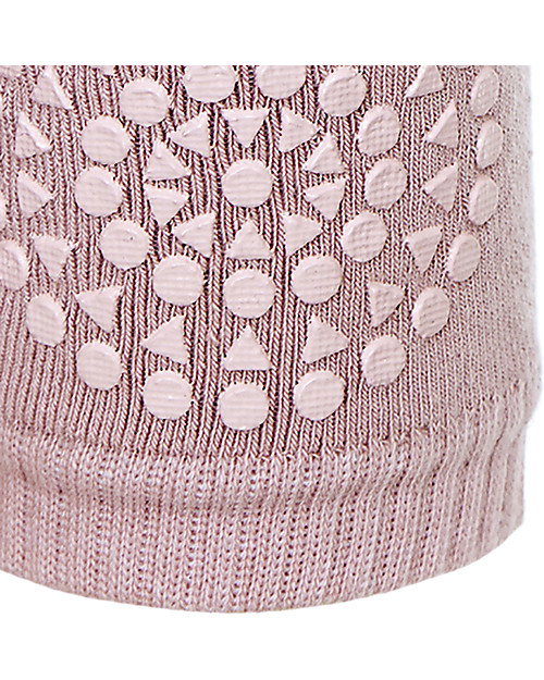 GoBabyGo Non-slip Crawling Kneepads, Dusty Rose - Cotton Antislip Socks
