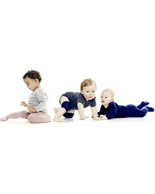 GoBabyGo Non-slip Crawling Kneepads, Dusty Rose - Cotton Antislip Socks