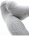 GoBabyGo Non-slip Crawling Tights, Grey Melange - Cotton Tights