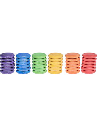 Grapat 36 Coins - Rainbow - Sustainable Wood Montessori Toys