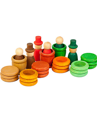 Grapat Aguamarina Autumn: Nins, Mates, Coins and Rings - Sustainable Wood Wooden Blocks & Construction Sets