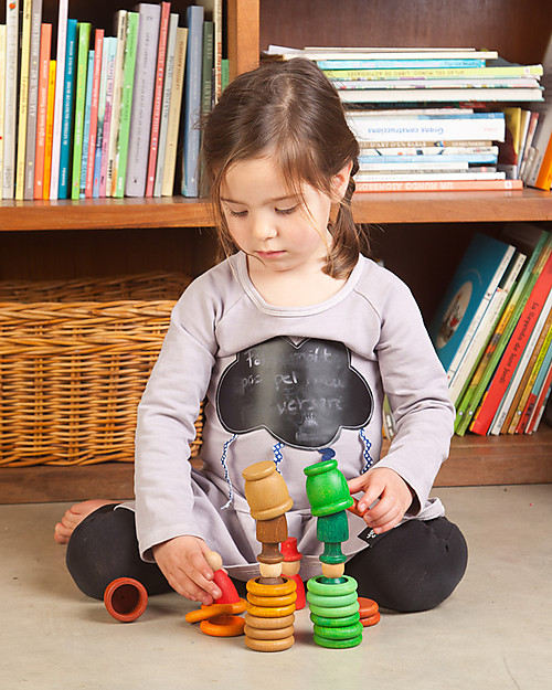 Grapat Aguamarina Autumn: Nins + Mates + Coins + Rings - Sustainable Wood Montessori Toys