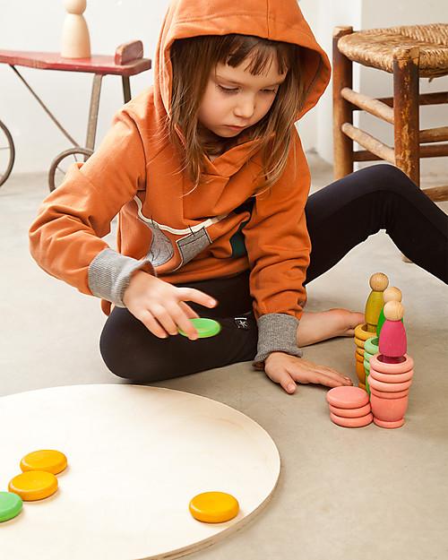 Grapat Aguamarina Spring: Nins + Mates + Coins + Rings - Sustainable Wood Montessori Toys