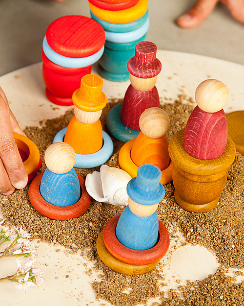 Grapat Aguamarina Summer: Nins + Mates + Coins + Rings - Sustainable Wood Montessori Toys