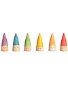 Grapat Baby Sticks - 6 Little Multicolored Gnomes - 6 Cardboard Cylinders - Sustainable Wood Montessori Toys