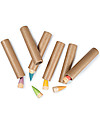 Grapat Baby Sticks - 6 Little Multicolored Gnomes - 6 Cardboard Cylinders - Sustainable Wood Montessori Toys