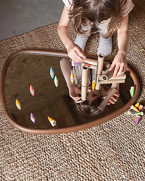 Grapat Baby Sticks - 6 Little Multicolored Gnomes - 6 Cardboard Cylinders - Sustainable Wood Montessori Toys