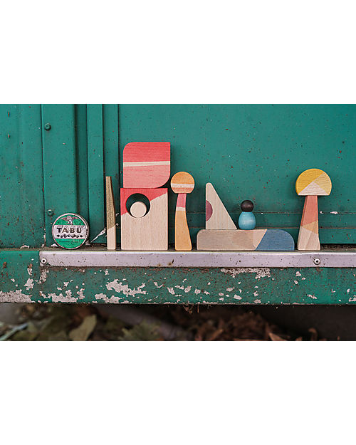 Grapat Building Set - Happy Place - 40 Pieces - Sustainable Wood Montessori Toys