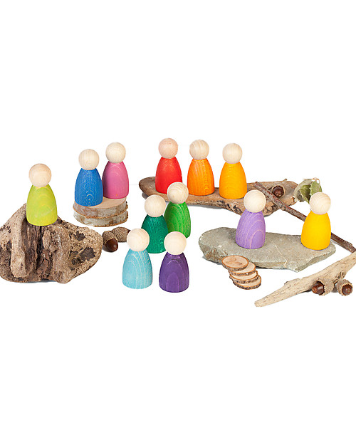 Grapat Classic Nins - Rainbow Colours - Sustainable Wood Montessori Toys