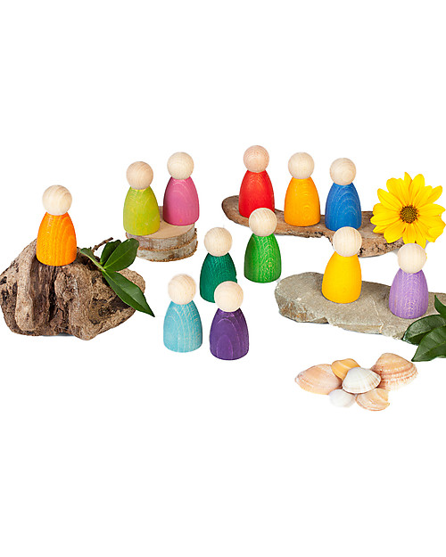 Grapat Classic Nins - Rainbow Colours - Sustainable Wood Montessori Toys