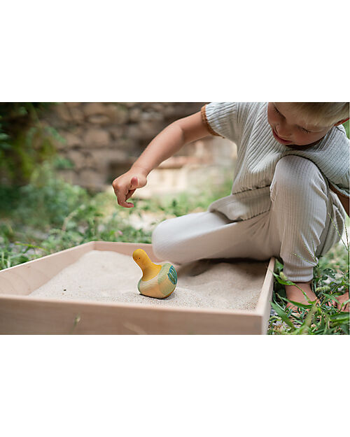 Grapat Flowing Yellow Bird Spinning Top - Sustainable Wood Montessori Toys