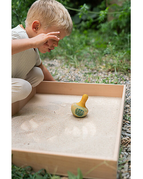 Grapat Flowing Yellow Bird Spinning Top - Sustainable Wood Montessori Toys