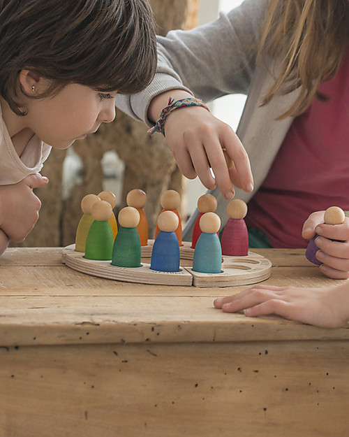 Grapat Italian Perpetual Calendar - Rainbow Colour - Sustainable Wood Montessori Toys